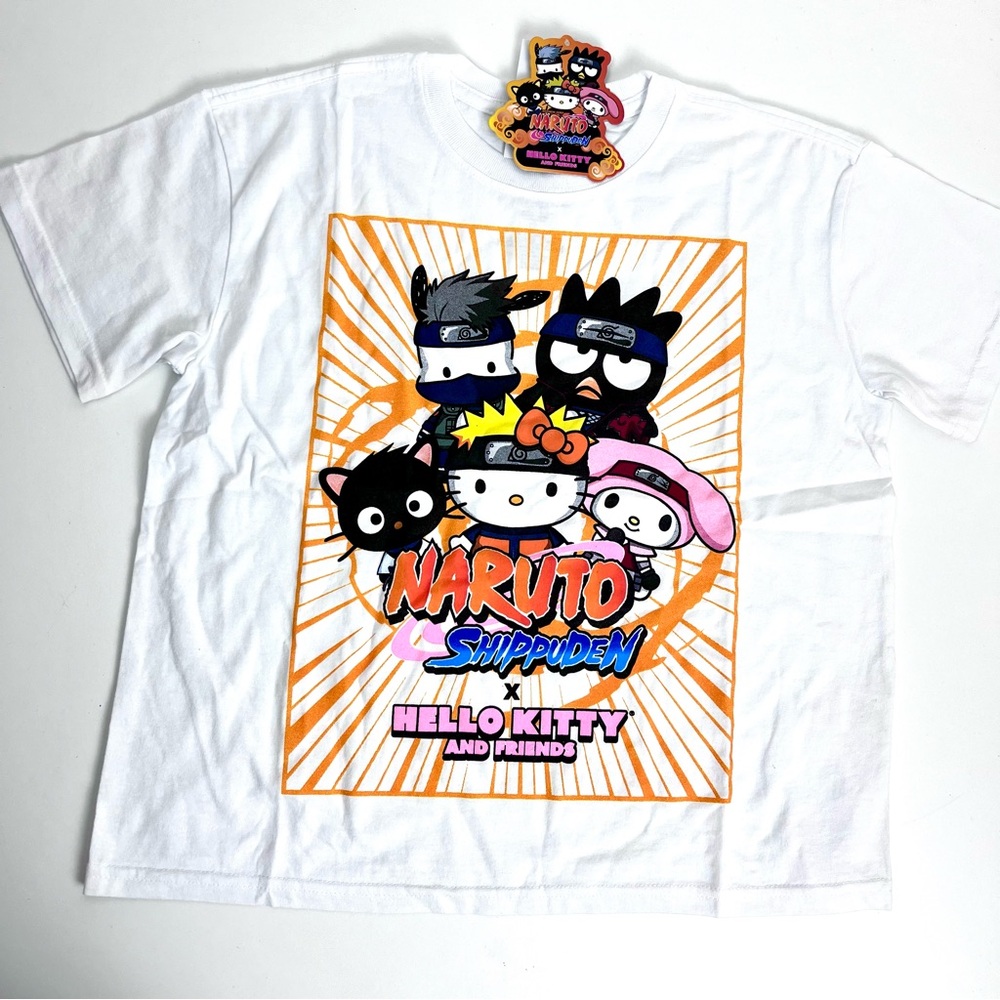 Naruto Shippuden X Hello Kitty Collaboration Tee Sanrio Anime Cartoon Character